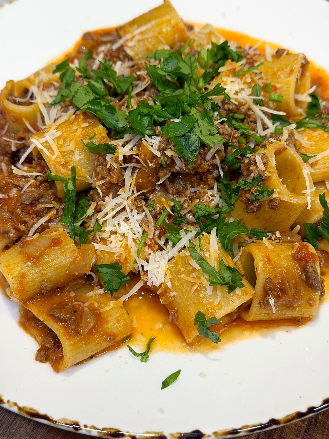Saffron Beef Mezzi Paccheri with Vodka Sauce — 2