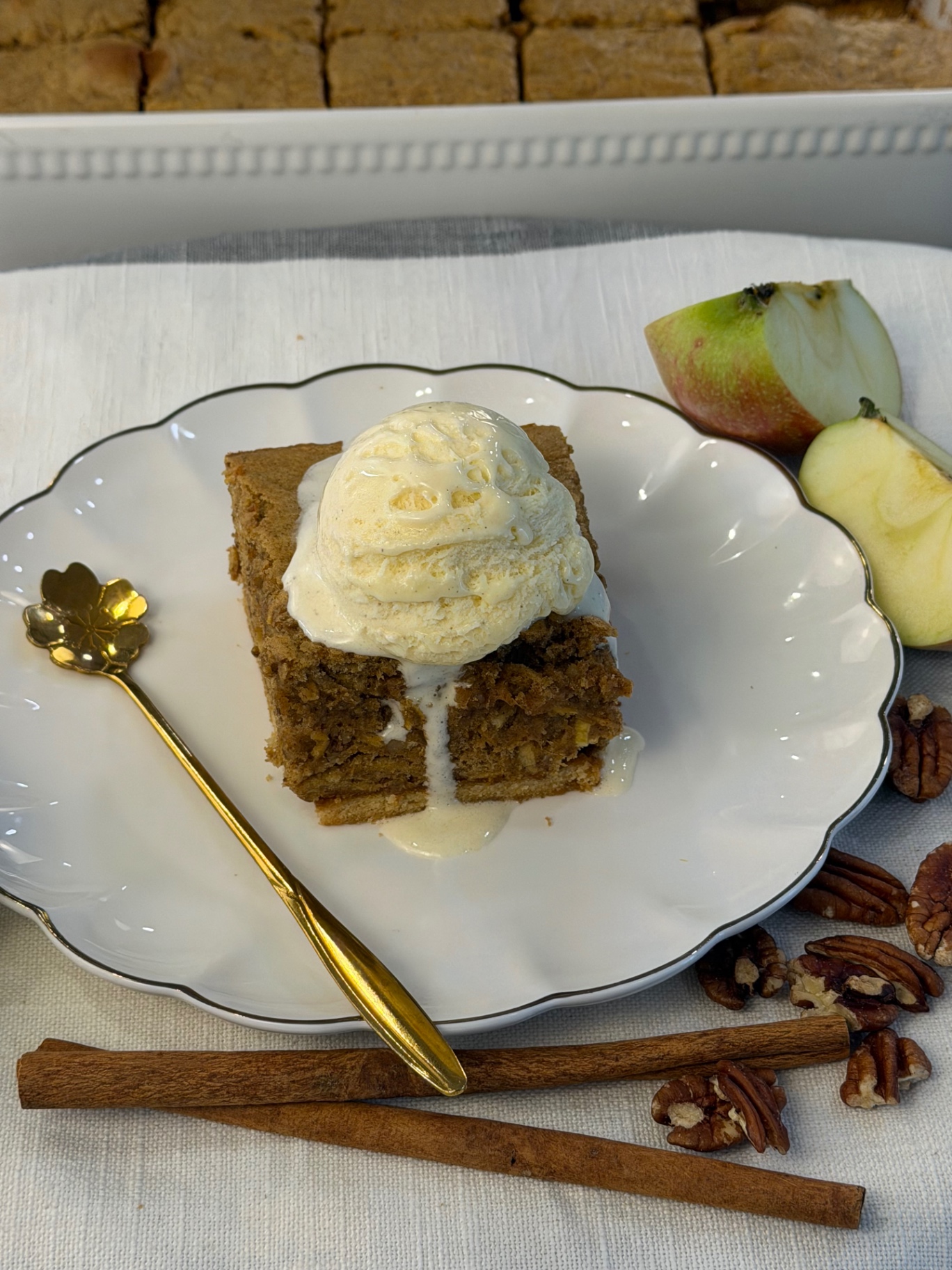 Apple Walnut Cinnamon Cake with a Buttery Tea Biscuit Base — 2