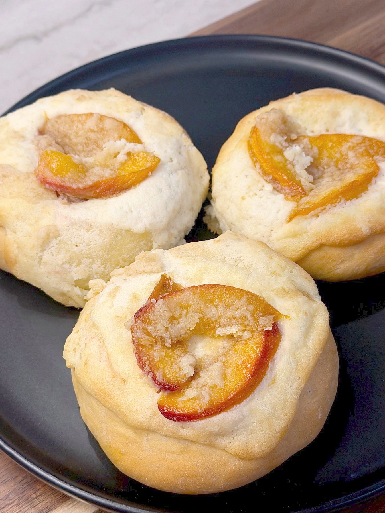 Caramelized Peach Cheesecake Buns — 2