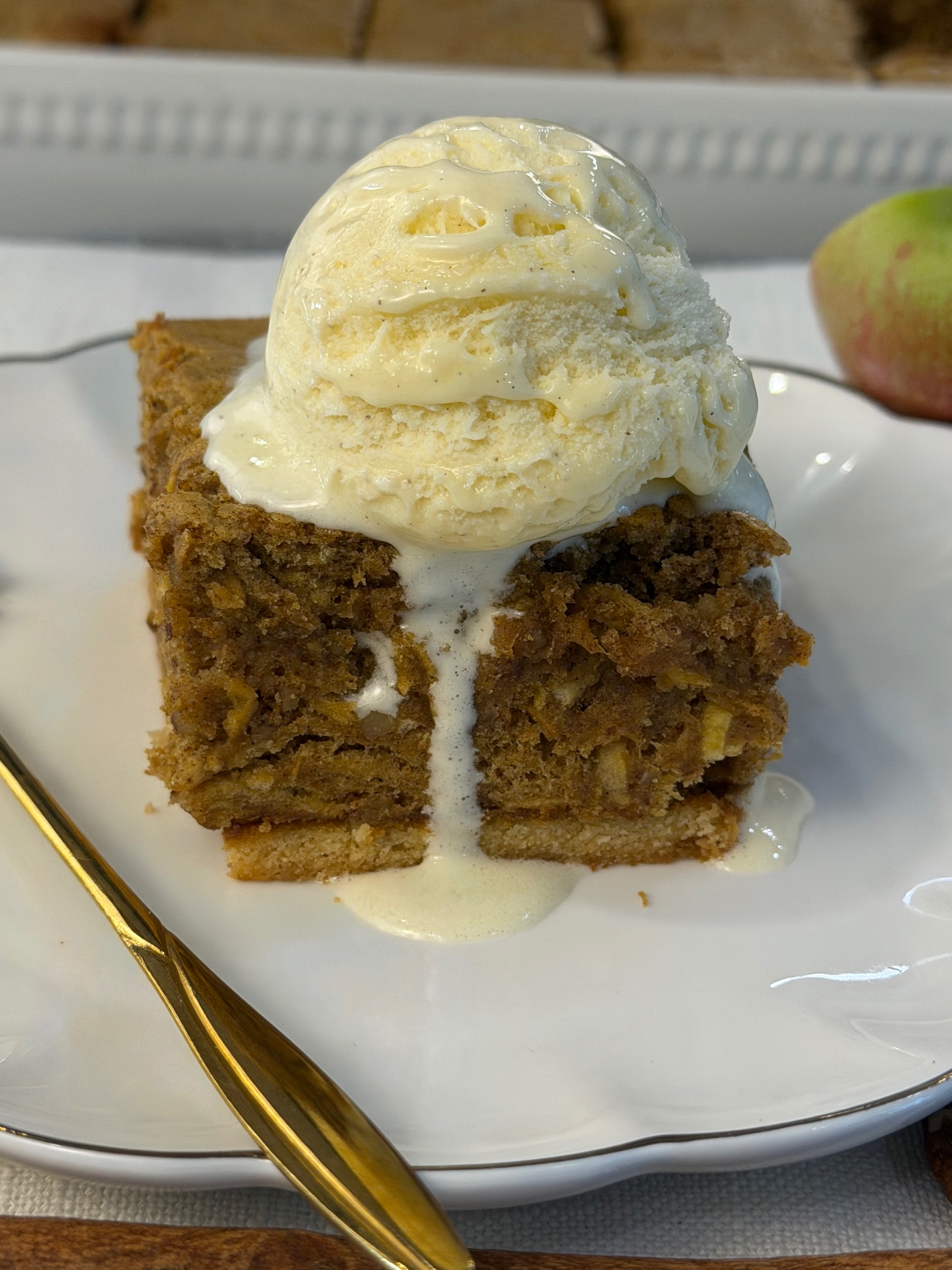 Apple Walnut Cinnamon Cake with a Buttery Tea Biscuit Base — 13
