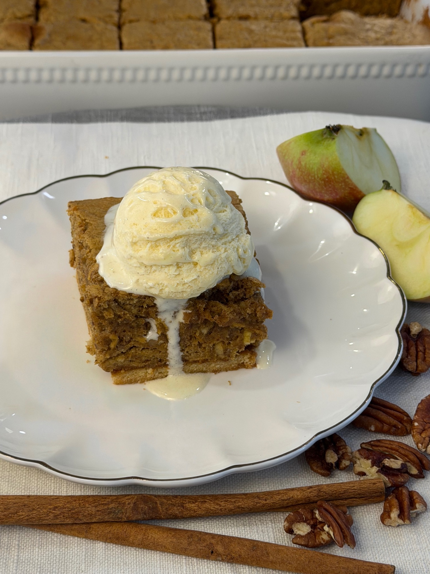 Apple Walnut Cinnamon Cake with a Buttery Tea Biscuit Base — 11