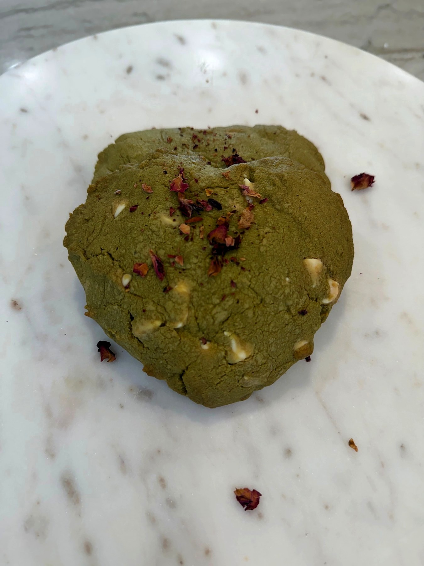White Chocolate Chip Matcha Cookies (Heart-Shaped) — 2