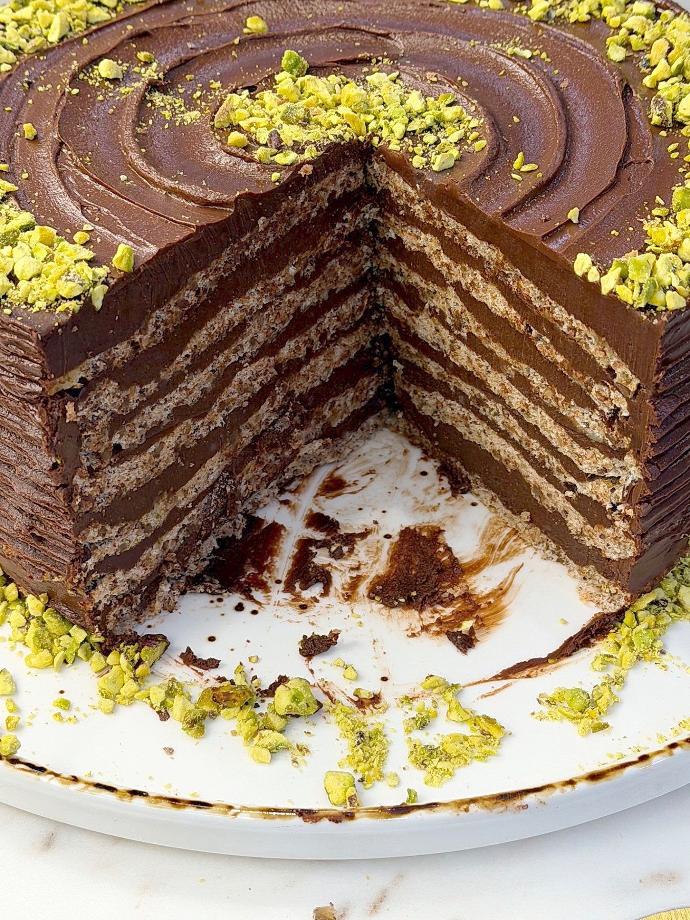 Chocolate Walnut Meringue Layer Cake — 2
