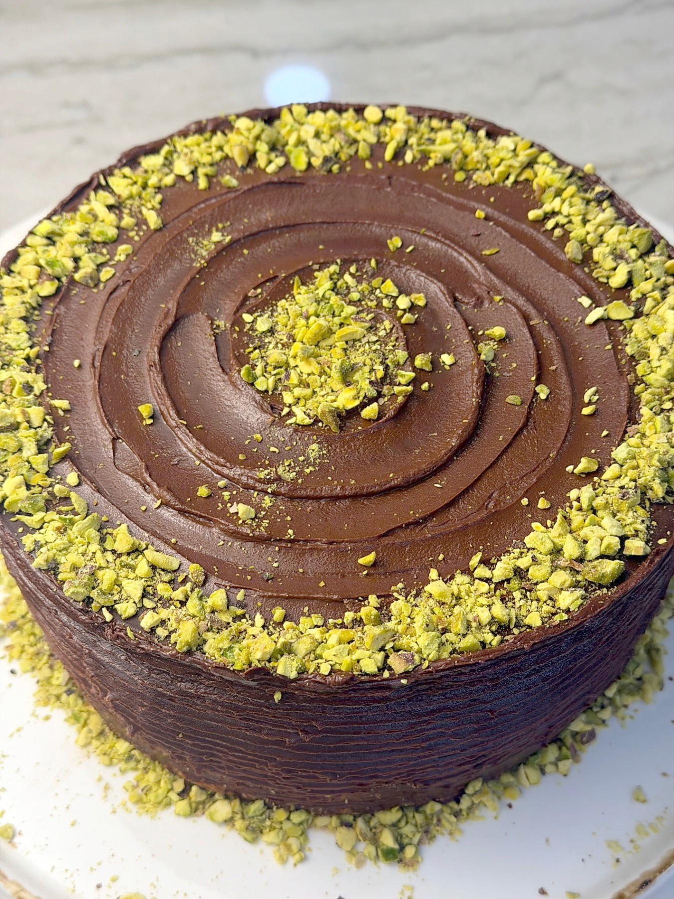 Chocolate Walnut Meringue Layer Cake