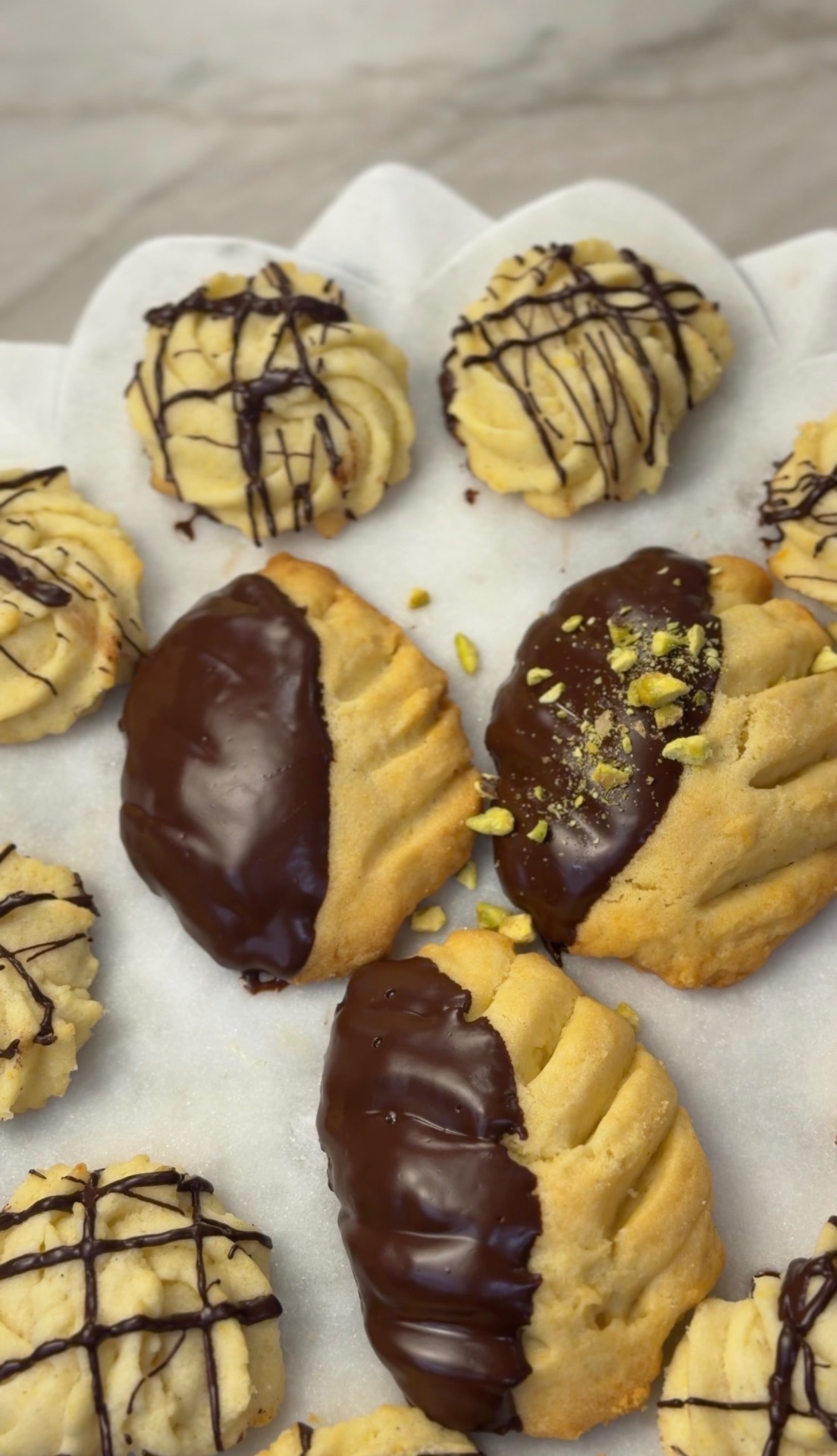 Chocolate-Dipped Childhood Butter Cookies