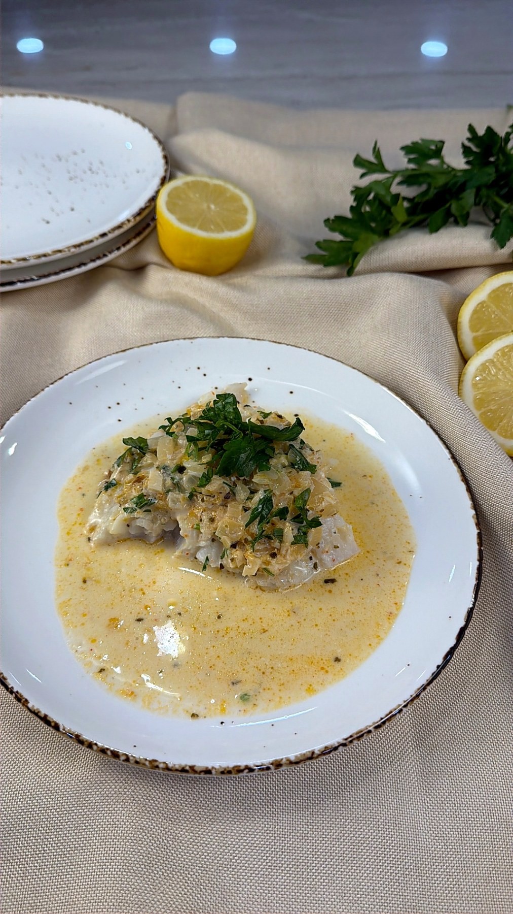 Baked Cod in Coconut Lemon Cream Sauce