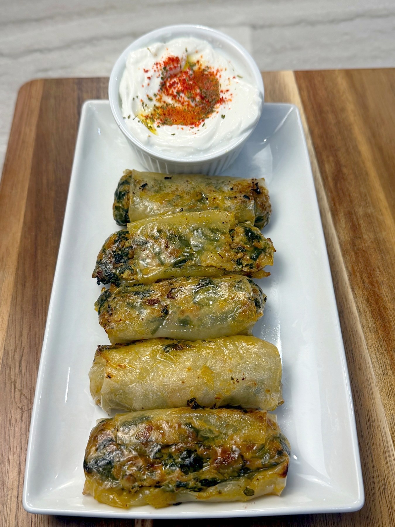 Spinach & Ground Meat Rice Paper Rolls