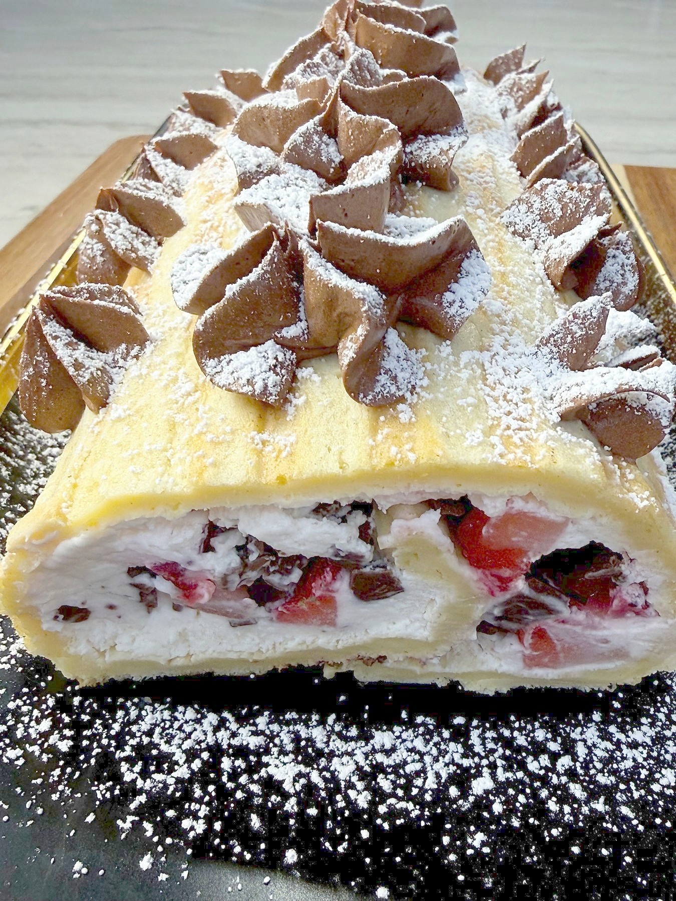 Strawberries & Cream Waffle Roll — 3