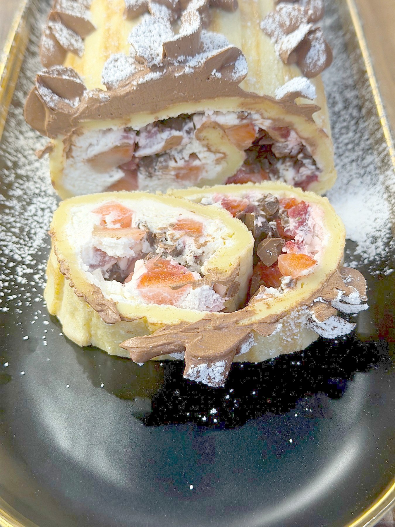 Strawberries & Cream Waffle Roll